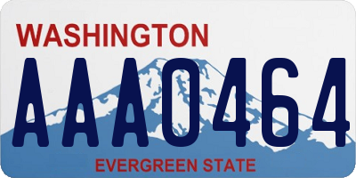 WA license plate AAA0464