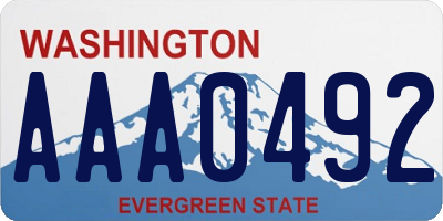 WA license plate AAA0492