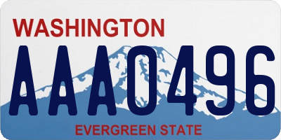 WA license plate AAA0496