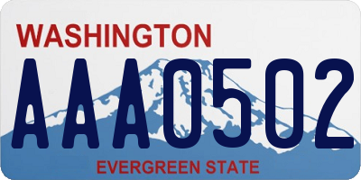 WA license plate AAA0502