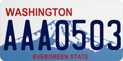 WA license plate AAA0503