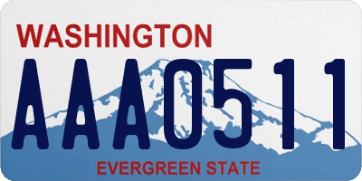 WA license plate AAA0511