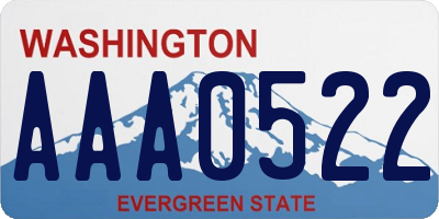 WA license plate AAA0522