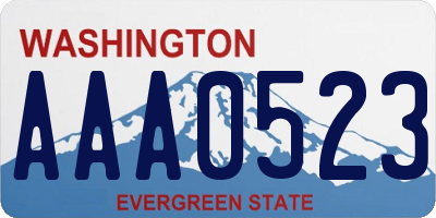 WA license plate AAA0523