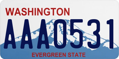 WA license plate AAA0531