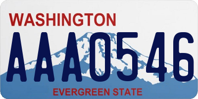 WA license plate AAA0546