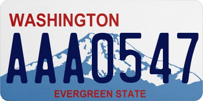 WA license plate AAA0547