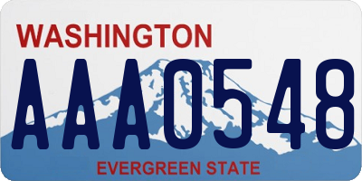 WA license plate AAA0548