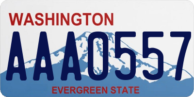 WA license plate AAA0557