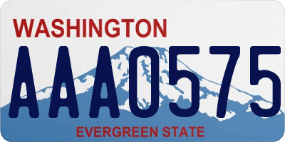 WA license plate AAA0575