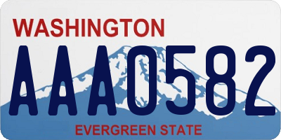 WA license plate AAA0582