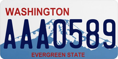 WA license plate AAA0589