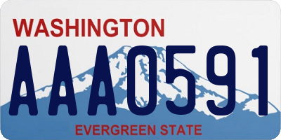 WA license plate AAA0591
