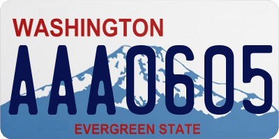 WA license plate AAA0605