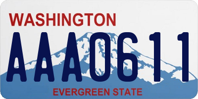 WA license plate AAA0611