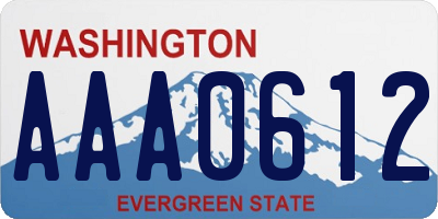 WA license plate AAA0612