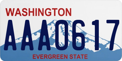WA license plate AAA0617