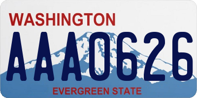 WA license plate AAA0626