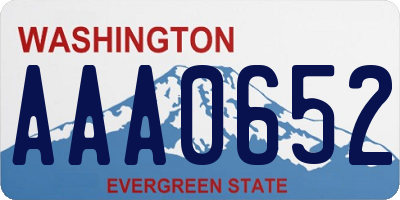 WA license plate AAA0652