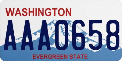 WA license plate AAA0658