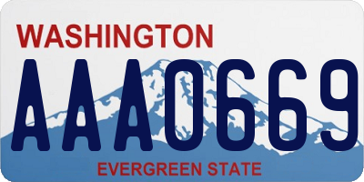 WA license plate AAA0669