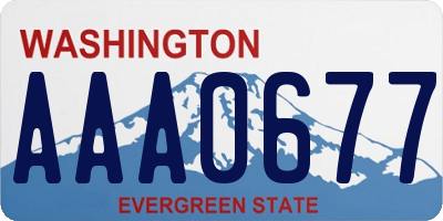 WA license plate AAA0677