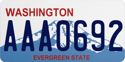 WA license plate AAA0692