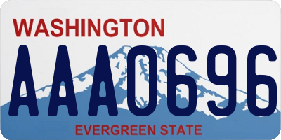 WA license plate AAA0696