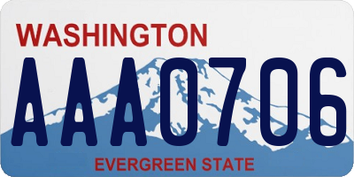WA license plate AAA0706