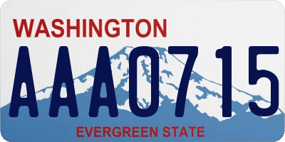 WA license plate AAA0715
