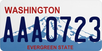 WA license plate AAA0723