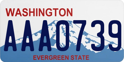 WA license plate AAA0739