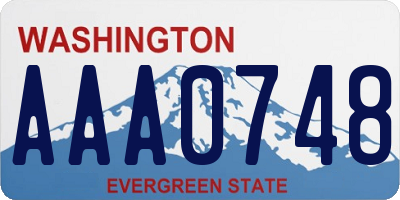 WA license plate AAA0748