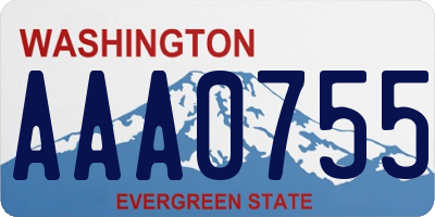 WA license plate AAA0755