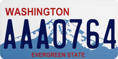 WA license plate AAA0764