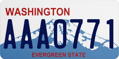WA license plate AAA0771