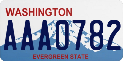WA license plate AAA0782