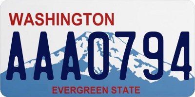 WA license plate AAA0794