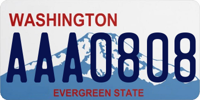 WA license plate AAA0808
