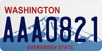 WA license plate AAA0821