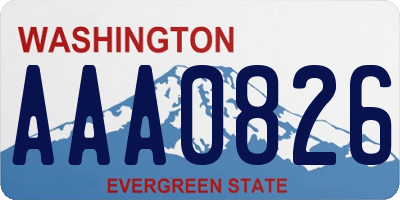 WA license plate AAA0826