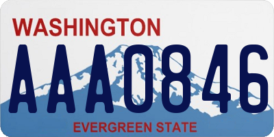 WA license plate AAA0846