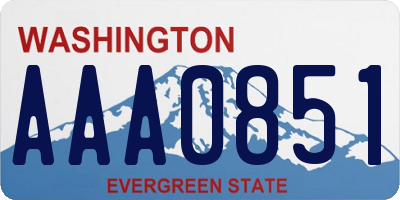 WA license plate AAA0851