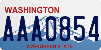 WA license plate AAA0854
