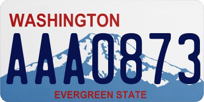 WA license plate AAA0873