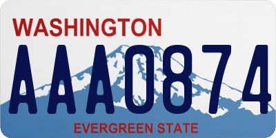 WA license plate AAA0874