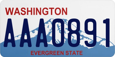 WA license plate AAA0891