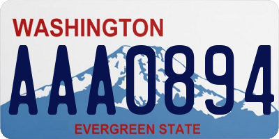 WA license plate AAA0894