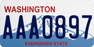 WA license plate AAA0897