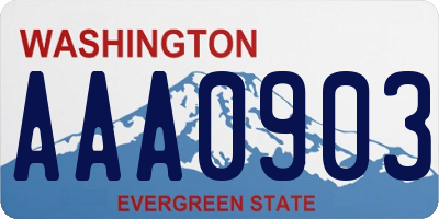 WA license plate AAA0903